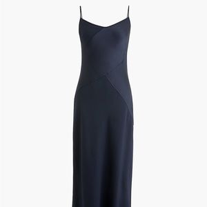 Navy Jcrew Collection Silk Slip Dress